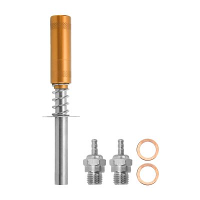 BONKZEBU Glow Plug Ignitor, Aluminum Alloy RC Starter Kit, RC Engine Igniter with N3 Hot Spark Glow Plug for RC Oil Powered Car Ship Engine (Golden Color)