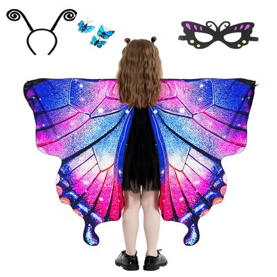 Aimeiar Butterfly Halloween costumes for girls,Butterfly wings for girls,kids butterfly costume for Halloween Party Kids Fairy Wing with Mask and Headband