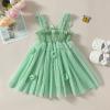 CHAUKAREAUL Baby Girls Sleeveless Dress Summer 3D Flowers Cute Tulle A-Line Dress with Butterfly Wing for Beach Party Cute Clothes (Green Flower, 3-4 Years) view 3