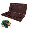 4-Player Mancala Board Game, Foldable Solid Wood with 110 Multi-Coloured Glass Beads, Instruction Manual, Non-Slip Mat,Suitable for Family Party Travelling Adults Puzzle Interactive Game. view 1