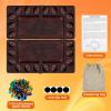 4-Player Mancala Board Game, Foldable Solid Wood with 110 Multi-Coloured Glass Beads, Instruction Manual, Non-Slip Mat,Suitable for Family Party Travelling Adults Puzzle Interactive Game. view 2