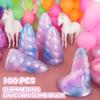 100 Pack Unicorn Theme Slime Party Favors Supplies, Unicorn Slime Bulk, Birthday Goodie Bag Stuffers, Stockings & Basket Filler, Treat Bags for Girls Boys, Non-Sticky Kit for Kids, Classroom Reward view 2