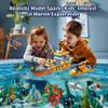 AKWME City Ocean Explorer Ship Building Set, Exploration Boat Set Toy Building Block with LED Lights, Helicopter, Submarine and Shark Cage, Birthday Gifts for 6 8 10 12 Years Old Boys Kids Girls view 3