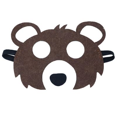 Jtnohx Felt Animal Masks, 10 Pcs Halloween Mask, Animal Costume for Birthday Party Supplies (Bear Mask)