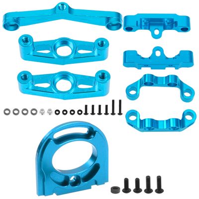 Aluminum Alloy Steering Assembly w/Bearings & Aluminum Alloy Upper & Lower Aluminum Suspension Arm Mount Fixed Holder & Aluminum Adjustable Motor Mount Plate