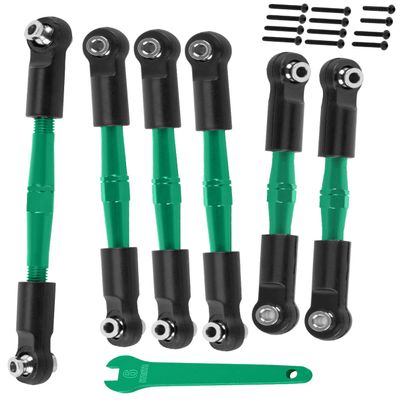 RCMYou Aluminum Turnbuckles Camber Links Upgrades Part for 1/10 Big Rock V3 3S BLX / 1/8 Typhon 3S BLX/Mega 550, (not for Big Rock V1/V2) Alloy Turnbuckles Camber Links Hops Up,Green