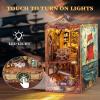 RONSTONE DIY Book Nook Kit - Pirate 3D Wooden Miniature Puzzles with LED Light Dollhouse Model Craft Kits for Adults Bookshelf Insert Decor - Halloween Christmas Birthday Gifts for Adults view 2