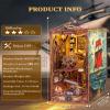 RONSTONE DIY Book Nook Kit - Pirate 3D Wooden Miniature Puzzles with LED Light Dollhouse Model Craft Kits for Adults Bookshelf Insert Decor - Halloween Christmas Birthday Gifts for Adults view 4