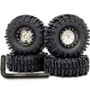 HOBBYSOUL Brass 1.0 beadlock Wheels and Tires 64mm Tall Mud Slingers Tyres & Adjustable Offset 1'' Rims for RC Crawler 1/18 TRX4M 1/24 SCX24 Upgrades, HS701460 view 1