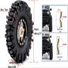 HOBBYSOUL Brass 1.0 beadlock Wheels and Tires 64mm Tall Mud Slingers Tyres & Adjustable Offset 1'' Rims for RC Crawler 1/18 TRX4M 1/24 SCX24 Upgrades, HS701460 view 3