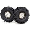 HOBBYSOUL Brass 1.0 beadlock Wheels and Tires 64mm Tall Mud Slingers Tyres & Adjustable Offset 1'' Rims for RC Crawler 1/18 TRX4M 1/24 SCX24 Upgrades, HS701460 view 4