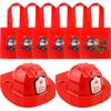 12 Pcs Kids Firefighter Party Favors include 6 Fireman Hats and 6 Firefighter Tote Bag Plastics Firefighter Dress Up Hat for Boys Girls Halloween Birthday Party Favors view 1