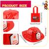 12 Pcs Kids Firefighter Party Favors include 6 Fireman Hats and 6 Firefighter Tote Bag Plastics Firefighter Dress Up Hat for Boys Girls Halloween Birthday Party Favors view 2