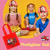 12 Pcs Kids Firefighter Party Favors include 6 Fireman Hats and 6 Firefighter Tote Bag Plastics Firefighter Dress Up Hat for Boys Girls Halloween Birthday Party Favors view 4