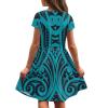 Srengjodk Children Hawaiian Outfits 2024 Polynesian Baby Clothes Polynesian Costume Girls 4T Dresses for Girls Kid Girl Dresses Hawaiian Summer Ethnic Style Blue Custom 2-3T view 3
