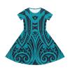 Srengjodk Children Hawaiian Outfits 2024 Polynesian Baby Clothes Polynesian Costume Girls 4T Dresses for Girls Kid Girl Dresses Hawaiian Summer Ethnic Style Blue Custom 2-3T view 4