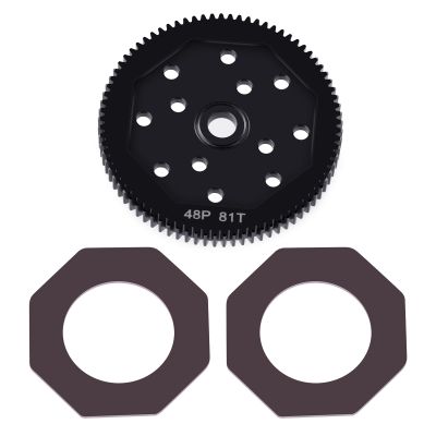 BRKRC Steel 66T 72T 81T 84T Spur Gear 48P RC Main Gears for 1/10 Associated T4 B4 T5 B5 Eleament Endero RTR (81T 48P)