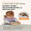 Konny Baby Bowl Microwaveable Silicone & Spoon Set, Self Feeding Essentials Baby Led Weaning Supplies -Grey Seed view 2