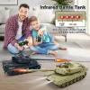 JECAURS RC Battle Tank Set 1/28 Scale Remote Control Tank with Infrared Shoot, Sounds, Lights, M1A2 Abrams & WW2 German Tiger Army Tanks Military Toy for Kids Aged 6 to 12 view 2