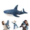 39.5-inch Plush Shark Toy Pillow, Giant Shark Stuffed Animal,Soft Shark Cushion Pillow Shark Plush Pillows,Chubby Stuffed Shark Toy - Children s Boys and Girls Room Decoration Bedtime Gift (Blue) view 1