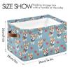 xigua Cute Little Dog Large Storage Basket 1PCS,Collapsible Toy Storage Bin Laundry Basket with Handle,Used for Home Closets, Offices, Bedrooms443 view 3