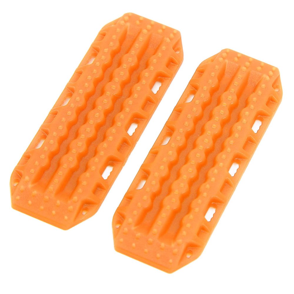 2pcs RC Recovery Ramps Board, Plastic Sand Ladder Upgrade Parts for Axial SCX24 1/24 RC Crawlers (Orange)