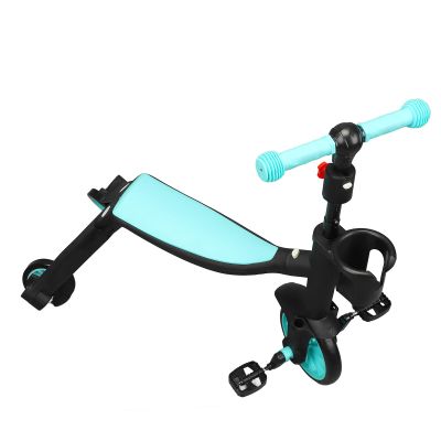 Kids Tricycle Lightweight Portable Trike, Adjustable Handlebar Height Nylon Pedal Cycle for Boys Girls Blue, Multifunctional Cycling Scooter Toddler, Parent Push Handle