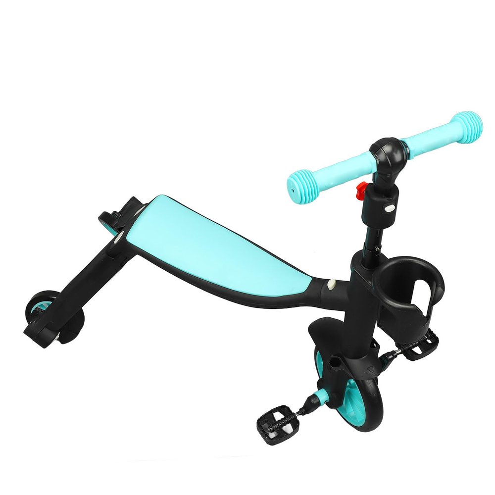 Kids Tricycle Lightweight Portable Trike, Adjustable Handlebar Height Nylon Pedal Cycle for Boys Girls Blue, Multifunctional Cycling Scooter Toddler, Parent Push Handle