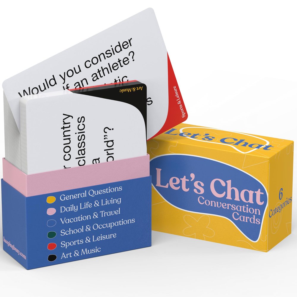 Keeping Busy Let's Chat Conversation Cards | Dementia Activities for Seniors Alzheimers Activities for Dementia Patients Alzheimers Products for Elderly Gifts for Elderly Women Memory Games for Adults