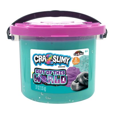 CRA-Z-Slimy Out of This World Slime - 37oz Bucket, 3 Different Slime Types: Fluffy, Metallic & Confetti