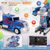 Family Smiles Kids Transforming Robot RC Truck Toys for Boys Ages 8-13 Years Remote Control Car Gift view 2
