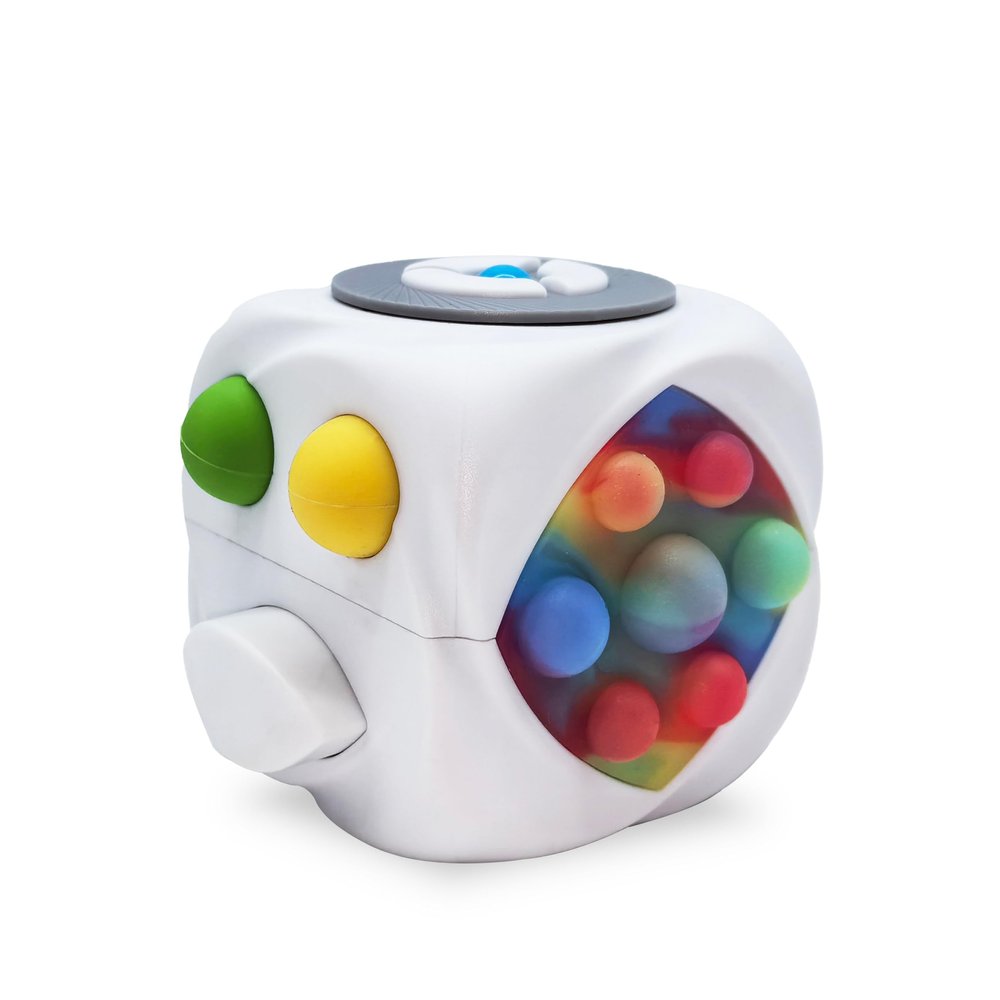 Appash Fidget Cube Stress Anxiety Pressure Relieving Sensory Massage Toy for Focus and Relaxation[White]