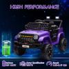 GarveeLife 12V Kids Ride On Truck Electric Vehicle Battery Powered Car Toddles Ride On Toy for Boys Girls with Remote Control, 4-Wheel Suspension, Battery Display, LED Lights, Music, Purple view 2