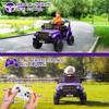 GarveeLife 12V Kids Ride On Truck Electric Vehicle Battery Powered Car Toddles Ride On Toy for Boys Girls with Remote Control, 4-Wheel Suspension, Battery Display, LED Lights, Music, Purple view 4