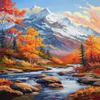 1000 Piece Adult Puzzles,Suitable for Adults to Enhance Concentration in The Fall Riverside Puzzles,Beautiful Maple Leaf Forest Puzzle Suitable for Beginners to Give Friends Thanksgiving Gift view 1
