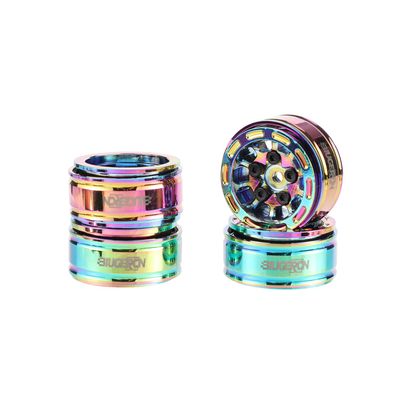 1.0 beadlock Wheels Brass CNC Blueing Heavy Weight - 1.0 RC Wheel Rims with Brass Rings Deep Dish Wheel Rims for 1/18 TRX4M 1/24 SCX24 AX24 FCX24 1/24 Crawler RC Crawler Upgrade Parts