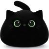 19'' Black Cat Plush Toy- Giant Black Cat Stuffed Animal, Large Plushie Toy Kawaii PlushiesGreen Star Eyes Cat Plush Pillow, Decor Plush Toys Plushie Christmas Birthday Gift for Kids view 1