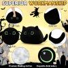 19'' Black Cat Plush Toy- Giant Black Cat Stuffed Animal, Large Plushie Toy Kawaii PlushiesGreen Star Eyes Cat Plush Pillow, Decor Plush Toys Plushie Christmas Birthday Gift for Kids view 2