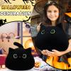 19'' Black Cat Plush Toy- Giant Black Cat Stuffed Animal, Large Plushie Toy Kawaii PlushiesGreen Star Eyes Cat Plush Pillow, Decor Plush Toys Plushie Christmas Birthday Gift for Kids view 3