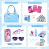 Shemira Play Purse for Little Girls, Princess Pretend Toys for Girls 3 4 5 6 7 8 Years Old, Christmas & Birthday Gift for Kids Age 3-5 4-6 6-8, Toddler Purse with Accessories, Kids Toy Purse, Blue view 3