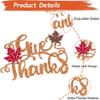 Thanksgiving Day Cake Toppers - Fall Give Thanks Large Cupcake Topper With Red Brown Maple Leaf Design, Glitter Pick for Happy Party Cake Decoration (8 Packs) view 3