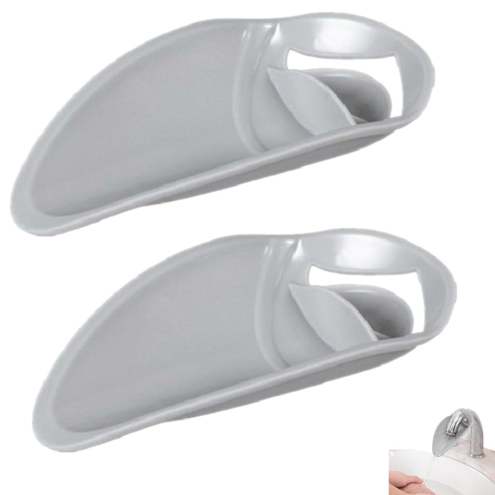 2 Pcs Faucet Extender for Toddlers, Sink Extender for Toddlers Hand Washing, Bathroom Sink Spout Wash Helper for Bathroom Safety Sink Extender Faucet Extension for Bathroom Sink Kitchen, Grey