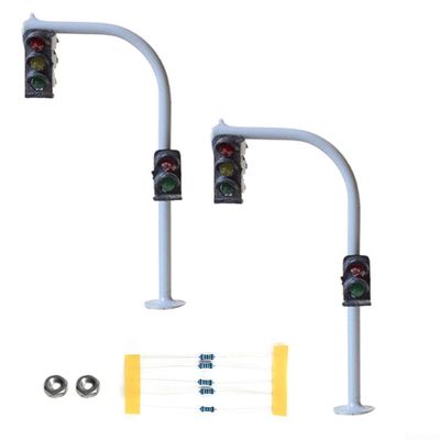 2Pcs Traffic Light Model Set with LED Pedestrian Signals Street Crossing Walk Simulation, Educational Traffic Management Toy