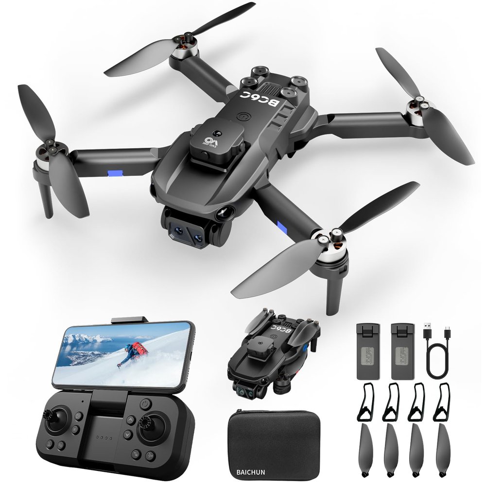 BC6C Baichun Drone with Camera 1080P,5GHz WIFI FPV,Brushless Motors for Adluts Beginners, Black/green