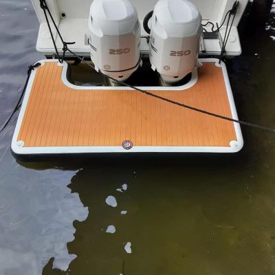 KJLYLPP Inflatable Dock Floating Platform Pier Swimming Platform for Lakes PVC Boat with Anti-Slip Mat for Pool Beach Ocean,6.5ft/2m3.3ft/1m