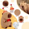 Achwishap Capybara Plush,Happy Birthday Capybara Stuffed Animal,Cute Plushies Capybaras Plush Toys,Kawaii Plushie Stuffed Toy with Birthday Hat Plushie for Kids Adults Birthdays Gifts,Brown 12 view 3