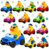 24 Pcs Summer Rubber Ducks for Jeeps, Summer Beach Rubber Ducks, 3.5 Inch Ducks for Jeeps ,2 Inch Ducks for Ducking, 12 Summer Ducks with 12 Cars, Summer Party Favors Gifts Swimming Pool Water Toys view 1