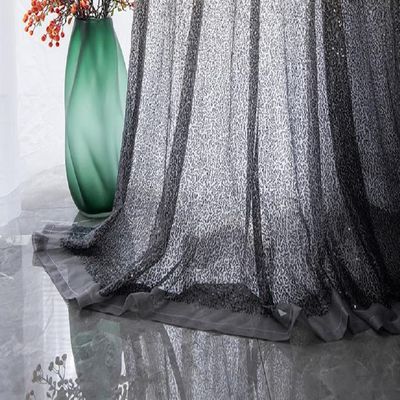 HooHero Black Gold New Sequins Gradient Embroidery Screen 100 Wide Kids Baby Room Balcony Sheer Curtains Home Decoration Voile Curtain