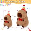 Achwishap Capybara Plush,Happy Birthday Capybara Stuffed Animal,Cute Plushies Capybaras Plush Toys,Kawaii Plushie Stuffed Toy with Birthday Hat Plushie for Kids Adults Birthdays Gifts,Brown 18 view 2