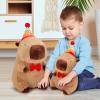 Achwishap Capybara Plush,Happy Birthday Capybara Stuffed Animal,Cute Plushies Capybaras Plush Toys,Kawaii Plushie Stuffed Toy with Birthday Hat Plushie for Kids Adults Birthdays Gifts,Brown 18 view 3